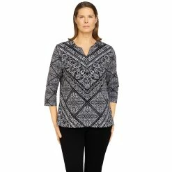 Petite Alfred Dunner Classics Medallion Chevron Knit Top