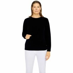 Petite Alfred Dunner Classics Chenille Cable Stitch Sweater