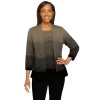 Petite Alfred Dunner Classics Ombre Shimmer Sweater