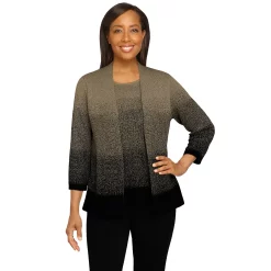 Petite Alfred Dunner Classics Ombre Shimmer Sweater
