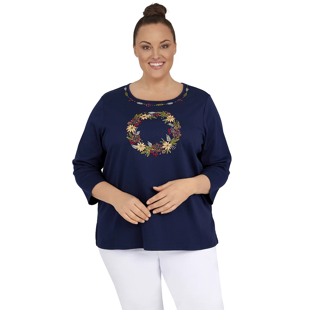 Plus Size Alfred Dunner Classics Center Fall Wreath Top 1 Plus Size Alfred Dunner Classics Center Fall Wreath Top