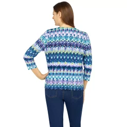 Plus Size Alfred Dunner Classics Biadere Print Sweater -Alfred Dunner Shop 5835918 ALT