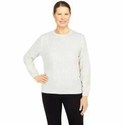Plus Size Alfred Dunner Classics Chenille Cable Stitch Sweater