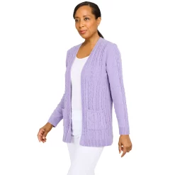 Plus Size Alfred Dunner Classics Chenille Open-Front Cardigan -Alfred Dunner Shop 5836062 ALT2
