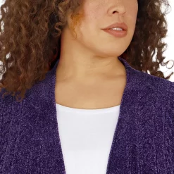 Plus Size Alfred Dunner Classics Chenille Open-Front Cardigan -Alfred Dunner Shop 5836062 ALT4