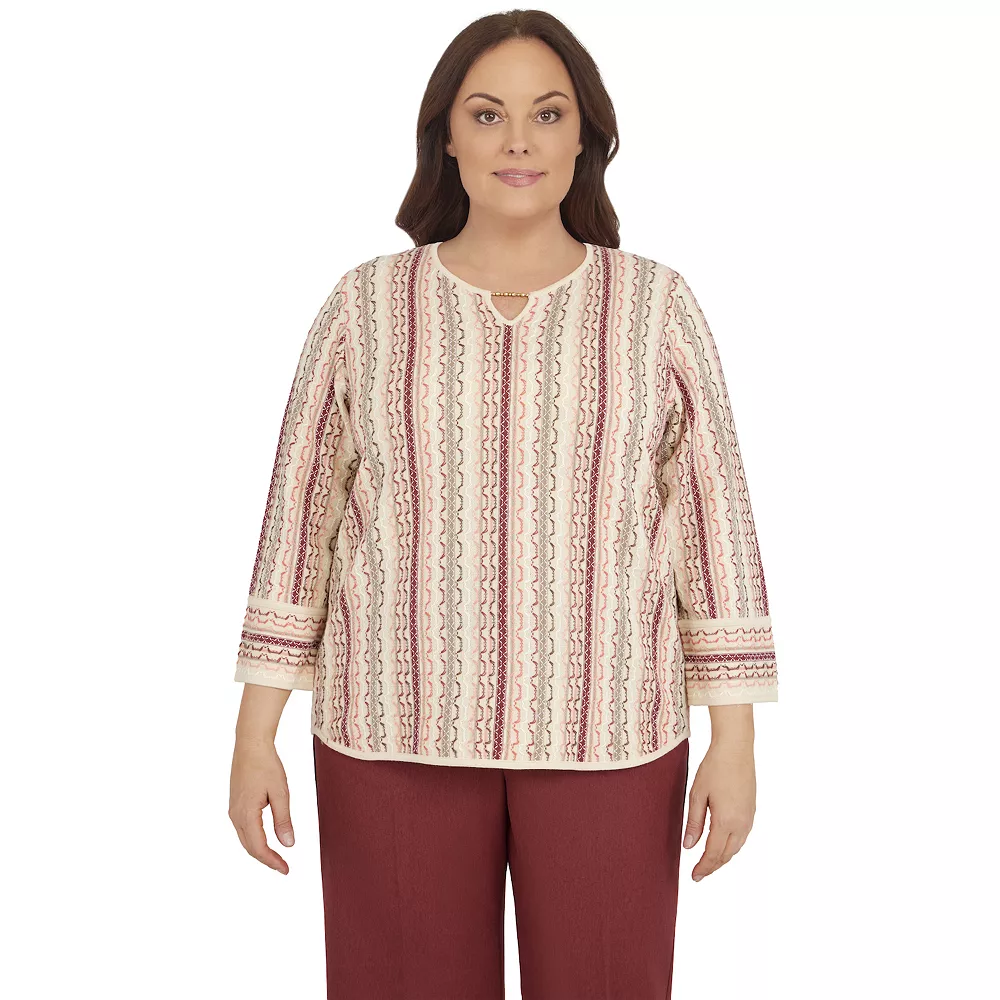 Plus Size Alfred Dunner Sorrento Vertical Texture Sweater 1 Plus Size Alfred Dunner Sorrento Vertical Texture Sweater