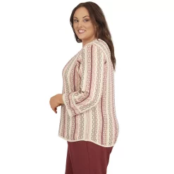 Plus Size Alfred Dunner Sorrento Vertical Texture Sweater 8 Plus Size Alfred Dunner Sorrento Vertical Texture Sweater -Alfred Dunner Shop 5847824 ALT3