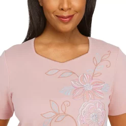 Women's Alfred Dunner Isle of Capri Asymmetric Floral Embroidery Top 9 Women's Alfred Dunner Isle of Capri Asymmetric Floral Embroidery Top -Alfred Dunner Shop 5848014 ALT4