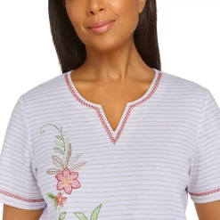 Women's Alfred Dunner Key Largo Pineapple Stripe Print Top -Alfred Dunner Shop 5848027 ALT4