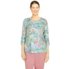 Plus Size Alfred Dunner Isle of Capri Pants Garden Scenic Top
