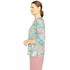Plus Size Alfred Dunner Isle of Capri Pants Garden Scenic Top -Alfred Dunner Shop 5848374 ALT3