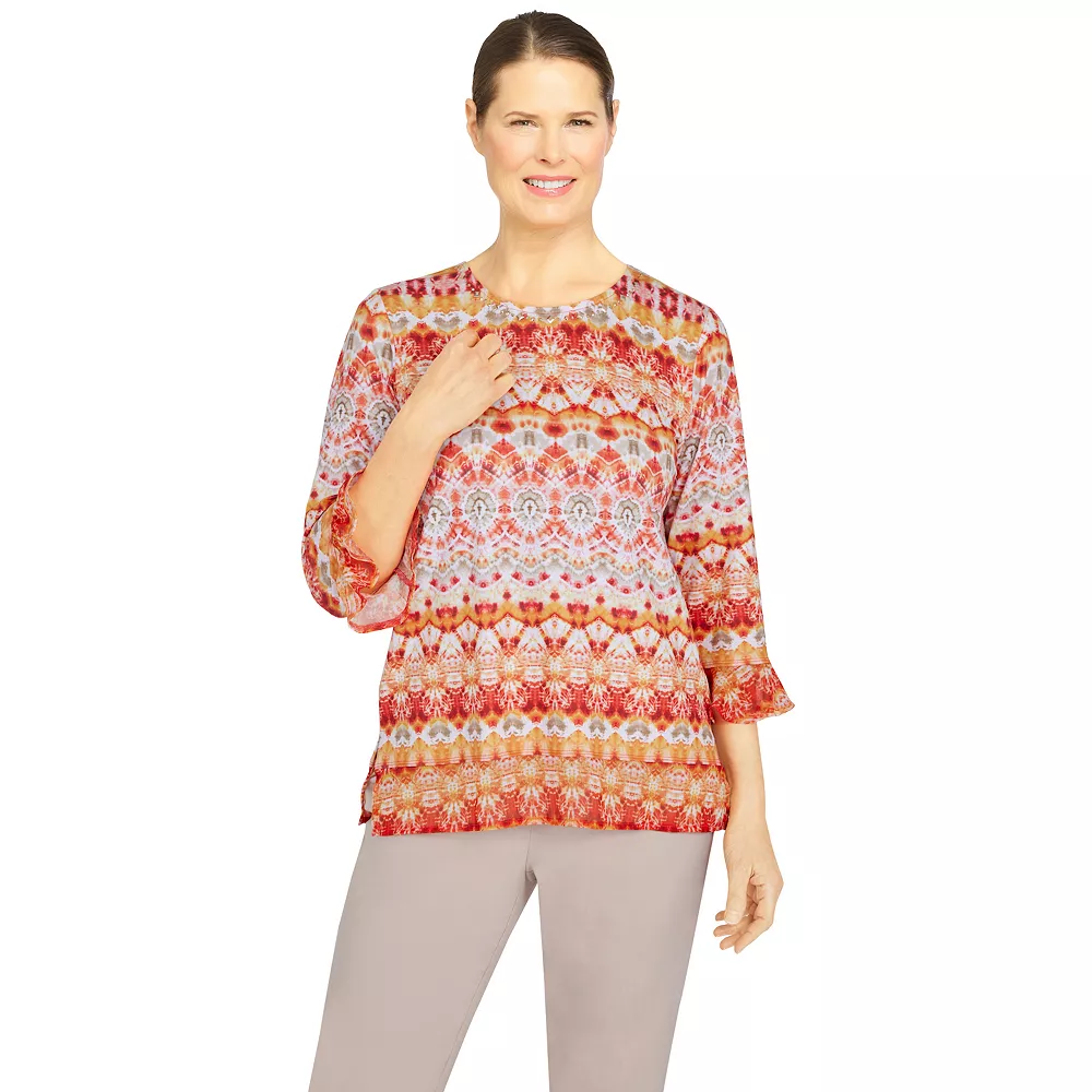 Plus Size Alfred Dunner Key Largo Ikat Printed Boho Top 1 Plus Size Alfred Dunner Key Largo Ikat Printed Boho Top
