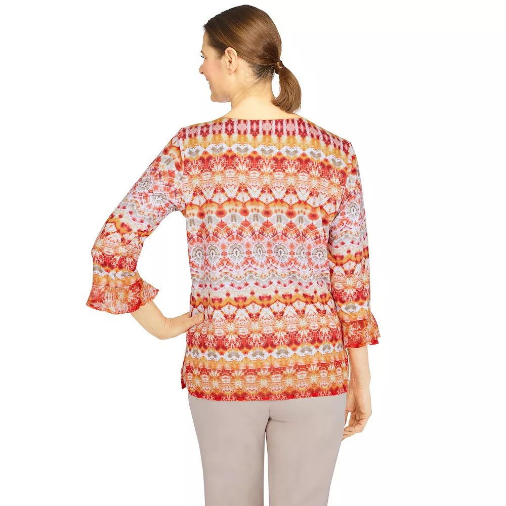Plus Size Alfred Dunner Key Largo Ikat Printed Boho Top 2 Plus Size Alfred Dunner Key Largo Ikat Printed Boho Top - Image 2
