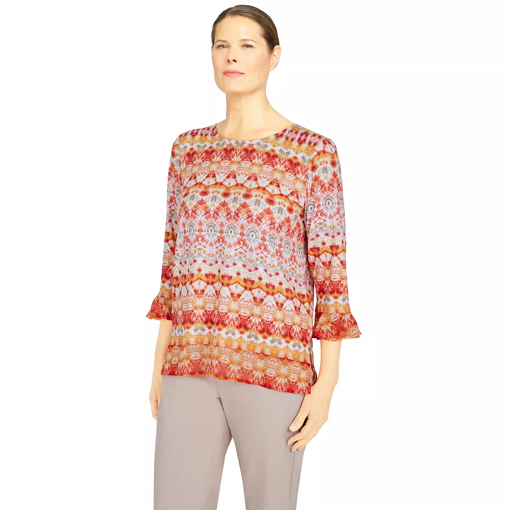 Plus Size Alfred Dunner Key Largo Ikat Printed Boho Top 3 Plus Size Alfred Dunner Key Largo Ikat Printed Boho Top - Image 3