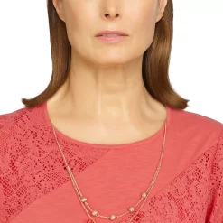 Petite Alfred Dunner Key Largo Solid Lace Spliced Top -Alfred Dunner Shop 5848721 ALT4