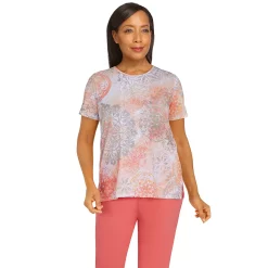 Petite Alfred Dunner Key Largo Medallion Ombre Print Top