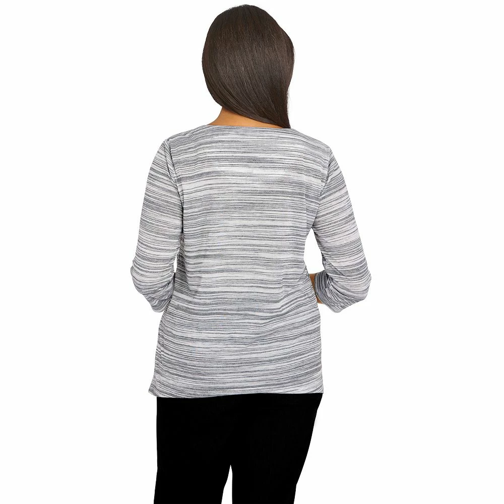 Petite Alfred Dunner Checking In Butterfly Scroll Space Dye Top 2 Petite Alfred Dunner Checking In Butterfly Scroll Space Dye Top - Image 2