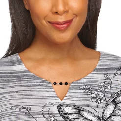 Petite Alfred Dunner Checking In Butterfly Scroll Space Dye Top 9 Petite Alfred Dunner Checking In Butterfly Scroll Space Dye Top -Alfred Dunner Shop 5864768 ALT4