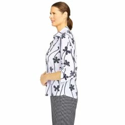 Petite Alfred Dunner Checking In Abstract Floral Button Down Shirt -Alfred Dunner Shop 5864775 ALT3