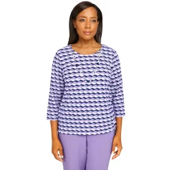 Petite Alfred Dunner Picture Perfect Ombre-Stripe Top