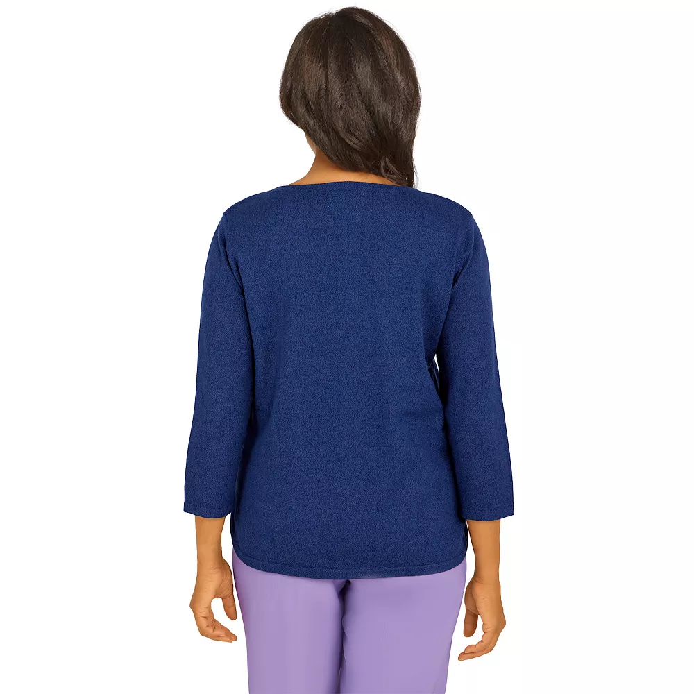 Petite Alfred Dunner Picture Perfect Colorblock Scooopneck Sweater 2 Petite Alfred Dunner Picture Perfect Colorblock Scooopneck Sweater - Image 2