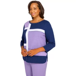 Petite Alfred Dunner Picture Perfect Colorblock Scooopneck Sweater 7 Petite Alfred Dunner Picture Perfect Colorblock Scooopneck Sweater -Alfred Dunner Shop 5864786 ALT2