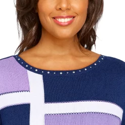 Petite Alfred Dunner Picture Perfect Colorblock Scooopneck Sweater 9 Petite Alfred Dunner Picture Perfect Colorblock Scooopneck Sweater -Alfred Dunner Shop 5864786 ALT4