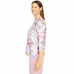 Petite Alfred Dunner Soft Spoken Pearl Collar Soft Knit Top 8 Petite Alfred Dunner Soft Spoken Pearl Collar Soft Knit Top -Alfred Dunner Shop 5864790 ALT3