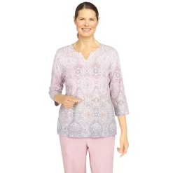 Petite Alfred Dunner Soft Spoken Medallion Ombre Top
