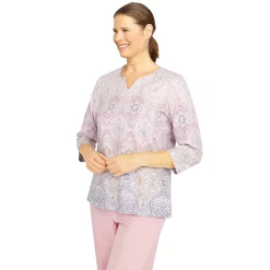 Petite Alfred Dunner Soft Spoken Medallion Ombre Top -Alfred Dunner Shop 5864792 ALT2