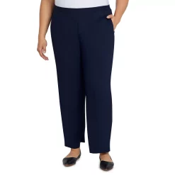 Plus Size Alfred Dunner Picture Perfect Microfiber Twill Straight-Leg Pants