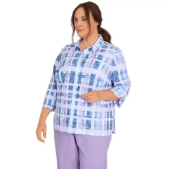 Plus Size Alfred Dunner Picture Perfect Plaid Woven Shirt -Alfred Dunner Shop 5864804 ALT2