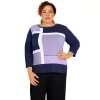 Plus Size Alfred Dunner Picture Perfect Colorblock Scoopneck Sweater