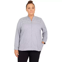 Plus Size Alfred Dunner Funnelneck Long Sleeve Jacket