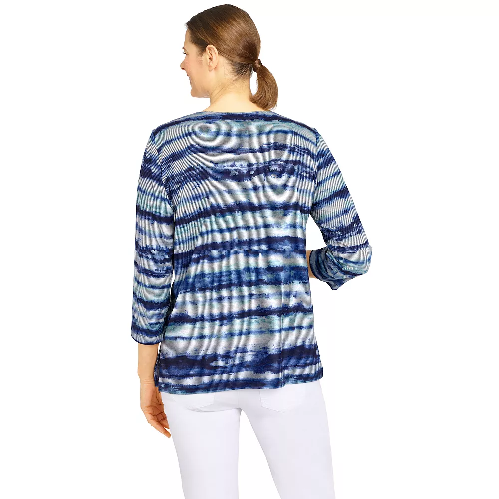 Women's Alfred Dunner Lake Placid Watercolor Print Top 2 Women's Alfred Dunner Lake Placid Watercolor Print Top - Image 2