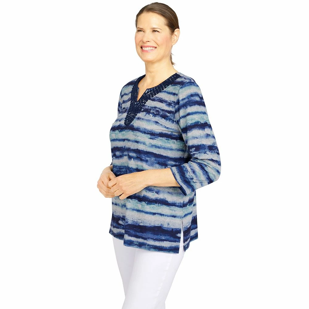 Women's Alfred Dunner Lake Placid Watercolor Print Top 3 Women's Alfred Dunner Lake Placid Watercolor Print Top - Image 3