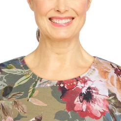 Women's Alfred Dunner Asymmetrical Hem Floral Print Top -Alfred Dunner Shop 5907860 ALT4