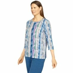 Women's Alfred Dunner Crewneck Tie Dye Print Top -Alfred Dunner Shop 5909471 ALT2