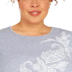 Women's Alfred Dunner Crewneck Three Quarter Sleeve Knit Top -Alfred Dunner Shop 5909487 ALT4