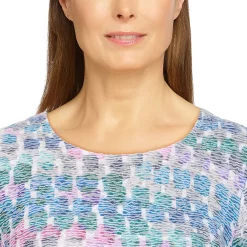 Petite Alfred Dunner Crewneck Asymmetrical Hem Top -Alfred Dunner Shop 5909656 ALT4