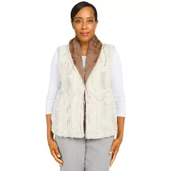 Petite Alfred Dunner Reversible Faux-Fur Vest