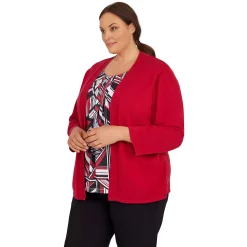 Petite Alfred Dunner Stripe Patch Sweater -Alfred Dunner Shop 5909862 ALT2