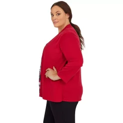 Petite Alfred Dunner Stripe Patch Sweater -Alfred Dunner Shop 5909862 ALT3