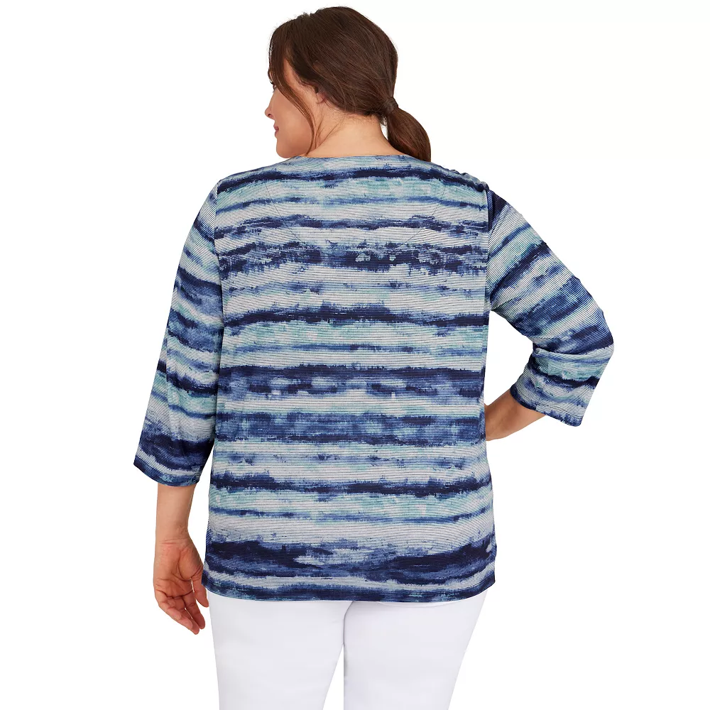 Plus Size Alfred Dunner Watercolor Print Top 2 Plus Size Alfred Dunner Watercolor Print Top - Image 2