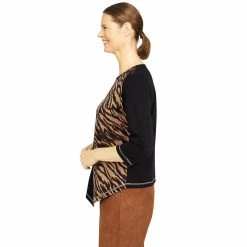 Plus Size Alfred Dunner Spliced Asymmetrical Hemline Three-Quarter Sleeve Top 7 Plus Size Alfred Dunner Spliced Asymmetrical Hemline Three-Quarter Sleeve Top -Alfred Dunner Shop 5910186 ALT3