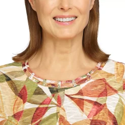 Petite Alfred Dunner Crewneck Three-Quarter Sleeve Print Top 9 Petite Alfred Dunner Crewneck Three-Quarter Sleeve Print Top -Alfred Dunner Shop 5913449 ALT4