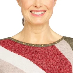 Petite Alfred Dunner Texture Colorblock Top -Alfred Dunner Shop 5913464 ALT4