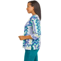 Women's Alfred Dunner Big Easy Chevron Print Top -Alfred Dunner Shop 5959072 ALT3