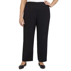 Women’s Alfred Dunner Theater District Twill Pull-On Straight Leg Pants