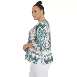 Plus Size Alfred Dunner Big Easy Chevron Print Top -Alfred Dunner Shop 5960342 ALT3